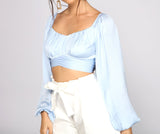 Sweet And Flirty Satin Crop Top