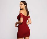 Sweet And Sultry Off The Shoulder Mini Dress