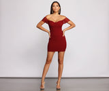 Sweet And Sultry Off The Shoulder Mini Dress