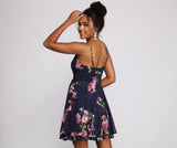 Sweet Moments Floral Chiffon Skater Dress