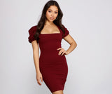 Sweet Moments Puff Sleeve Mini Dress