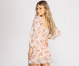 Sweet Romance Chiffon Floral Mini Dress