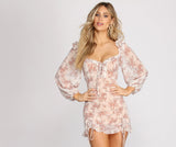 Sweet Romance Chiffon Floral Mini Dress