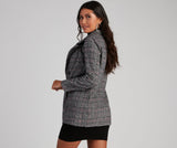 Taking Care Of Business Plaid Blazer