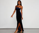 Tanya Velvet One Shoulder Formal Dress