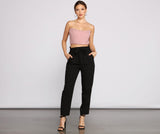 Tapered Tease High Waist Dress Pants