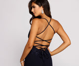 Tati Formal Lace Up Crepe Dress