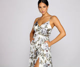 Tatiana Formal Floral High Slit A-Line Dress