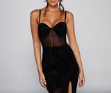Taylor Corset Heatstone Mesh Formal Dress