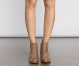 The Everday Faux Suede Stacked Booties