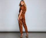 The Next Level Faux Leather Jumpsuit