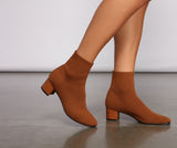 The Right Knit Block Heel Booties