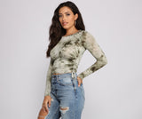 Tie Dye Jersey Knit Crop Top