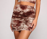 Tie Dye Love Ruched Mini Skirt