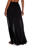 Tie Waist Mesh Maxi Skirt