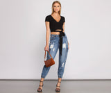 Tied To Basics Ribbed Crop Top