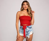 Tied To Basics Ribbed Knit Crop Top