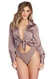 Tied With Class Satin Bodysuit