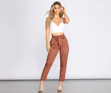 Tied and Tapered Paperbag Pants