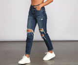 Tobi High Rise Destructed Mom Jeans