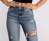 Tobi High Rise Distressed Mom Jeans