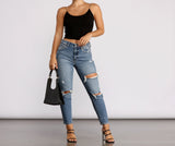 Tobi High Rise Distressed Mom Jeans