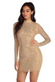 Torrie Heat Stone Formal Mini Dress