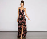 Total Sweetheart Floral High Slit Maxi Dress