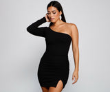 Totally Chic One-Shoulder Mini Dress