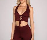 Trendsetting Babe Tie Front Halter Top