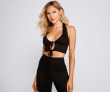 Trendsetting Babe Tie Front Halter Top