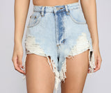 Trendy And Frayed Destructed Denim Shorts