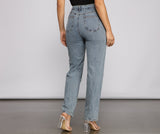 Trendy Asymmetrical High-Rise Boyfriend Jeans