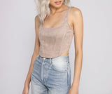 Trendy Babe Faux Suede Corset Top