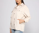 Trendy Corduroy Button-Up Shacket