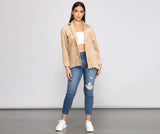 Trendy Corduroy Button-Up Shacket