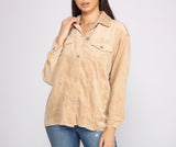 Trendy Corduroy Button-Up Shacket