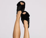 Trendy Criss Cross Faux Fur Slippers