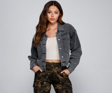 Trendy Moment Oversized Cropped Denim Jacket