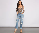 Trendy Stunner Snake Print Bodysuit