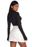 Trendy Turtle Neck Crop Top