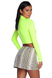 Trendy Turtle Neck Crop Top