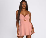 Trendy Twist Front Skater Romper