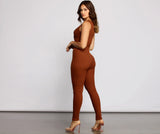 Trendy Twist Ribbed Knit Catsuit