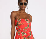 Tropical Floral Sleeveless Wide Leg Jumpsuit