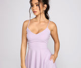 Twirl Around Ponte Skater Dress