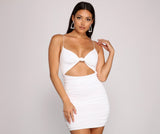 Twist And Pose Ruched Mini Dress