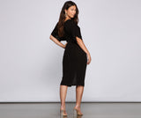 Twist Of Fate Wrap Midi Dress