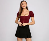 Up A Notch Hook and Eye Corset Top