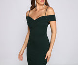 Valeria Formal Off The Shoulder Crepe Midi Dress